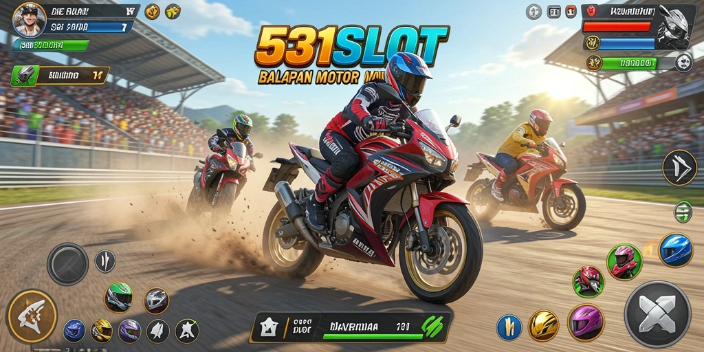 Gameplay seru dalam balapan motor yang menegangkan.