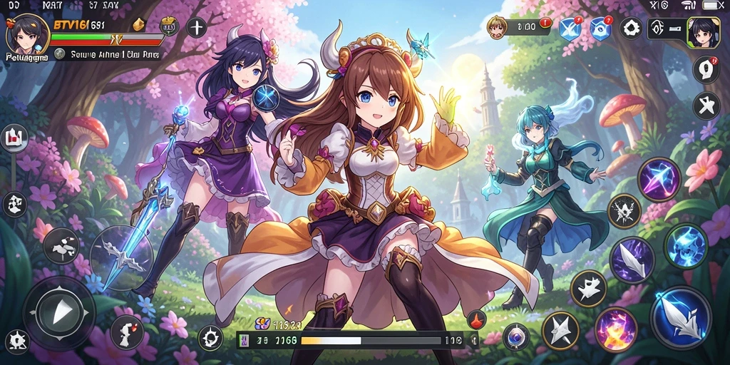 Tangkapan layar BTV168 menampilkan pertempuran seru dengan karakter Anime.
