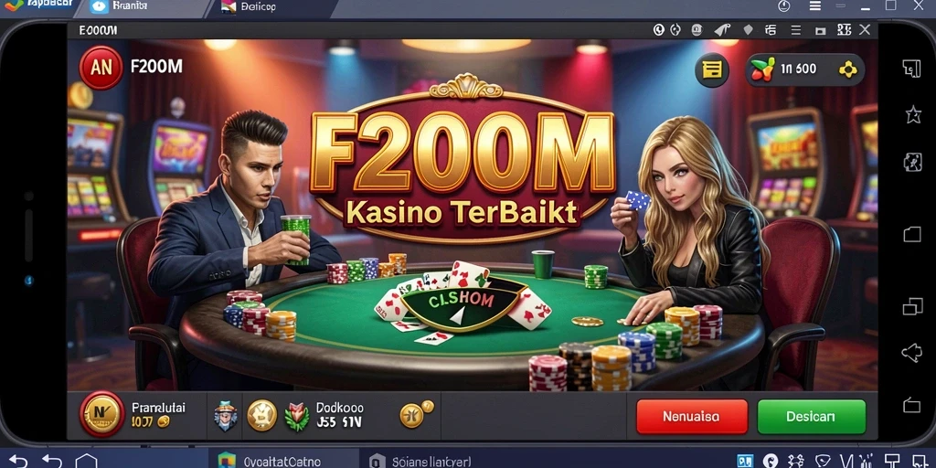 Tampilan gameplay F200M dengan berbagai permainan Kasino yang menarik.