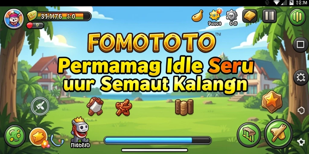 Tampilan gameplay menarik dari FOMOTOTO yang penuh warna.