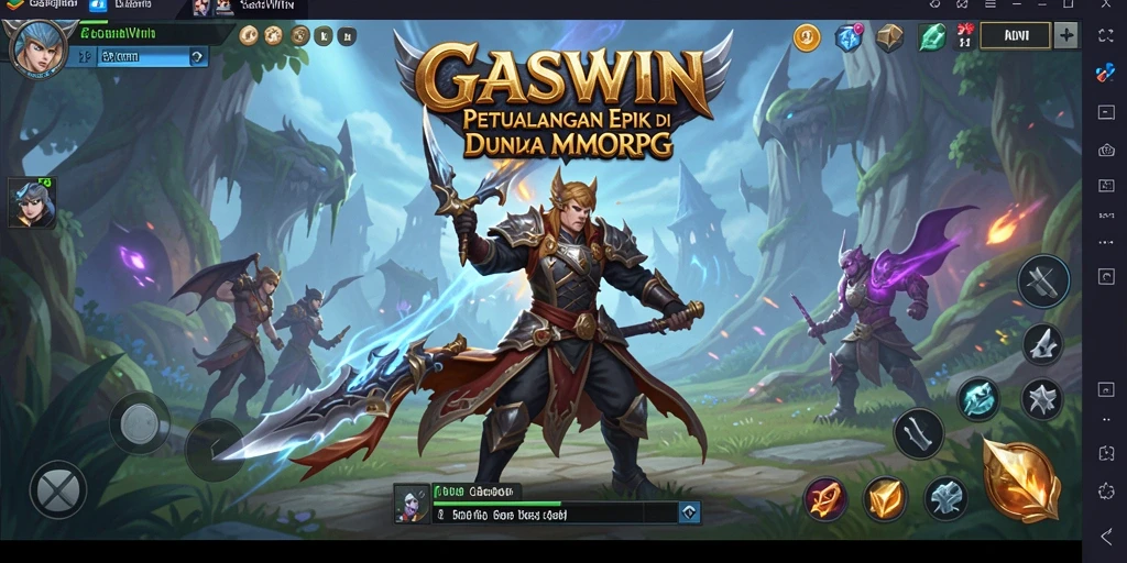 Screenshot gameplay GASWIN menunjukkan aksi seru dan grafis menawan.