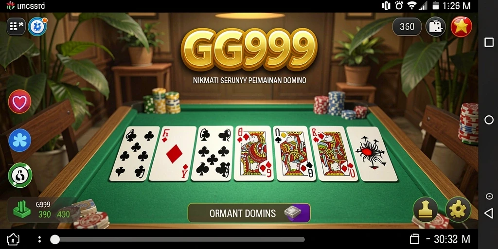 Screenshot menampilkan gameplay seru dari permainan Domino GG999.