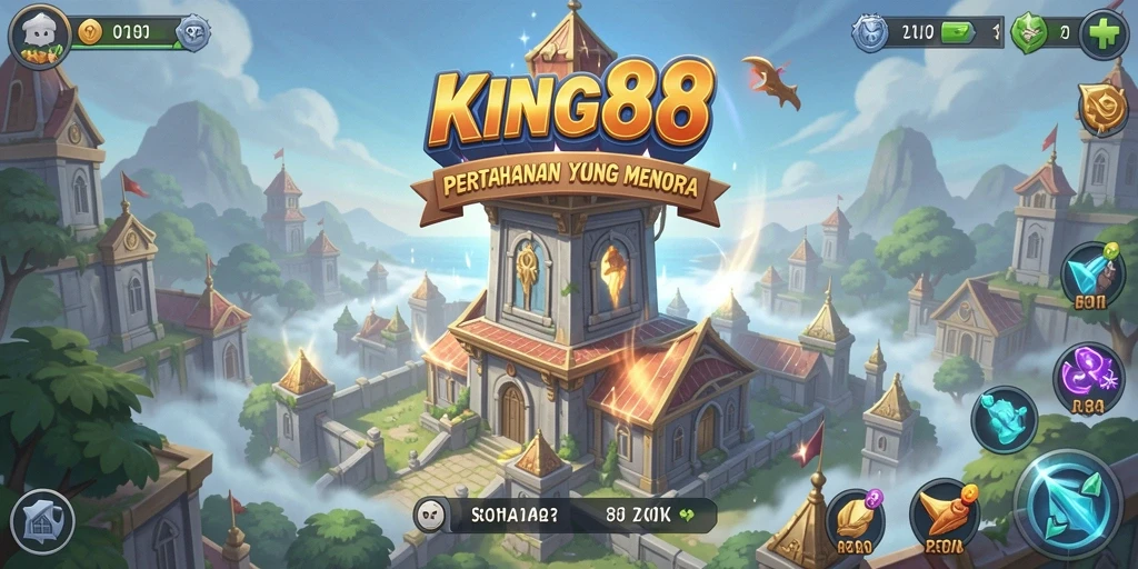 Tampilan gameplay menarik dari KING88 dalam Tower Defense.