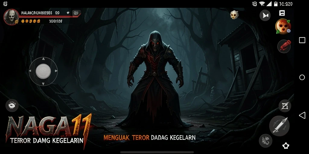 Tampilan gameplay NAGA11 yang menegangkan dan menyeramkan.