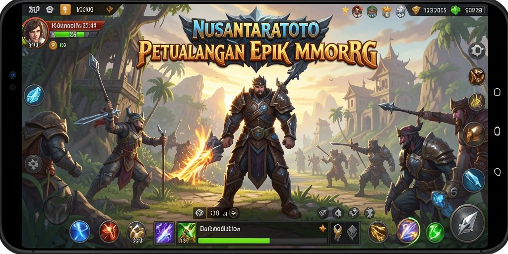 Screenshot NUSANTARATOTO menampilkan aksi pertempuran seru dalam dunia MMORPG.