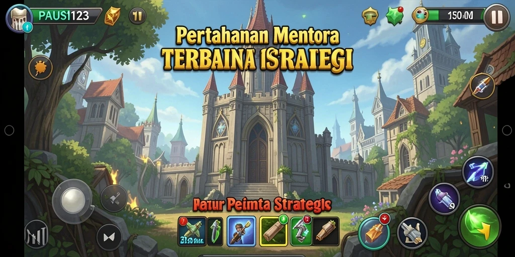 Tampilan mendebarkan dari gameplay Tower Defense di PAUS123.
