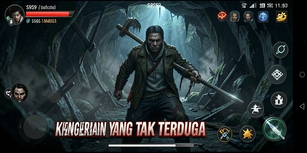 Tampilan gameplay menegangkan dari S9S9 yang penuh dengan kegelapan.