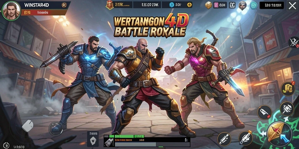 Tampilan gameplay seru dalam WINSTAR4D Battle Royale.